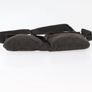GUCCI GG Canvas Waist bag Dark Brown Silver 28566 Auth 176378-9