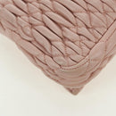 Miu Miu Matelasse Chain Shoulder Bag Leather 2way Pink Silver Auth 176382SAM-16