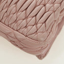 Miu Miu Matelasse Chain Shoulder Bag Leather 2way Pink Silver Auth 176382SAM-17