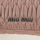 Miu Miu Matelasse Chain Shoulder Bag Leather 2way Pink Silver Auth 176382SAM-18