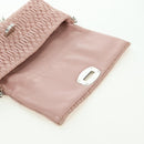Miu Miu Matelasse Chain Shoulder Bag Leather 2way Pink Silver Auth 176382SAM-20
