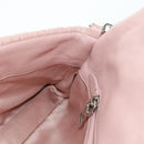 Miu Miu Matelasse Chain Shoulder Bag Leather 2way Pink Silver Auth 176382SAM-23