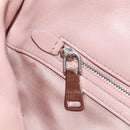 Miu Miu Matelasse Chain Shoulder Bag Leather 2way Pink Silver Auth 176382SAM-25
