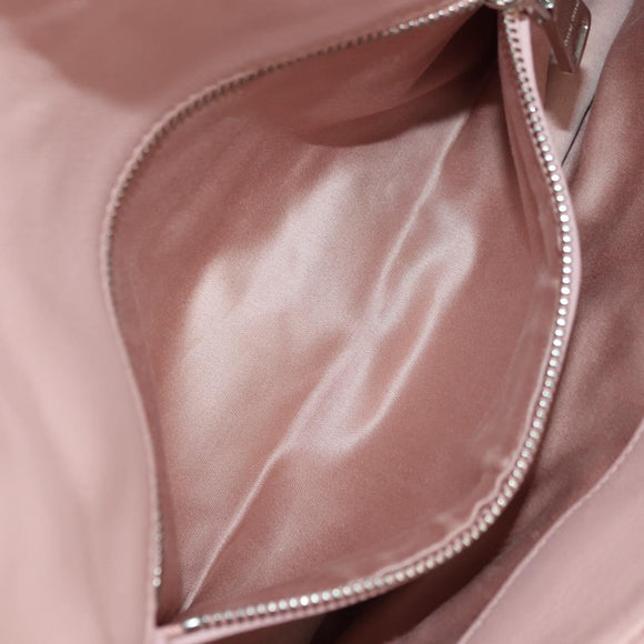 Miu Miu Matelasse Chain Shoulder Bag Leather 2way Pink Silver Auth 176382SAM