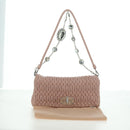 Miu Miu Matelasse Chain Shoulder Bag Leather 2way Pink Silver Auth 176382SAM-29