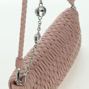 Miu Miu Matelasse Chain Shoulder Bag Leather 2way Pink Silver Auth 176382SAM-6