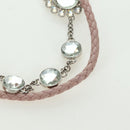 Miu Miu Matelasse Chain Shoulder Bag Leather 2way Pink Silver Auth 176382SAM-9