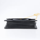 Christian Dior Chain Shoulder Bag Leather Black Gold Auth 176389-10