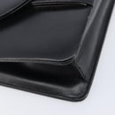 Christian Dior Chain Shoulder Bag Leather Black Gold Auth 176389-12