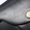Christian Dior Chain Shoulder Bag Leather Black Gold Auth 176389-15