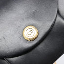 Christian Dior Chain Shoulder Bag Leather Black Gold Auth 176389-16
