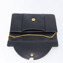 Christian Dior Chain Shoulder Bag Leather Black Gold Auth 176389-18