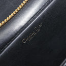 Christian Dior Chain Shoulder Bag Leather Black Gold Auth 176389-19