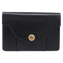 Christian Dior Chain Shoulder Bag Leather Black Gold Auth 176389-2