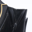 Christian Dior Chain Shoulder Bag Leather Black Gold Auth 176389-21