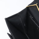 Christian Dior Chain Shoulder Bag Leather Black Gold Auth 176389-22