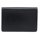 Christian Dior Chain Shoulder Bag Leather Black Gold Auth 176389-3