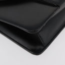 Christian Dior Chain Shoulder Bag Leather Black Gold Auth 176389A-9