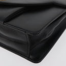 Christian Dior Chain Shoulder Bag Leather Black Gold Auth 176389A-14