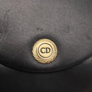 Christian Dior Chain Shoulder Bag Leather Black Gold Auth 176389A-17