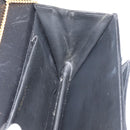 Christian Dior Chain Shoulder Bag Leather Black Gold Auth 176389A-19