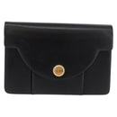 Christian Dior Chain Shoulder Bag Leather Black Gold Auth 176389A-13