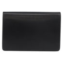 Christian Dior Chain Shoulder Bag Leather Black Gold Auth 176389A-2