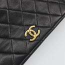 CHANEL Matelassé Ketting Schoudertas Lamsleer Zwart Goud CC Authenticatie 176391-17
