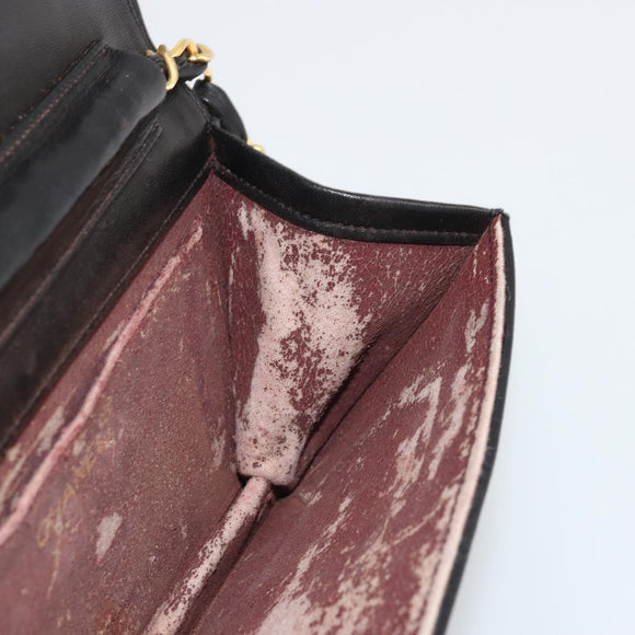 CHANEL Matelassé Ketting Schoudertas Lamsleer Zwart Goud CC Authenticatie 176391