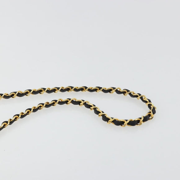 CHANEL Matelassé Ketting Schoudertas Lamsleer Zwart Goud CC Authenticatie 176391