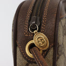 GUCCI GG Supreme Web Sherry Line Bag PVC Beige Gold 007 58 6112 Auth 176401-9