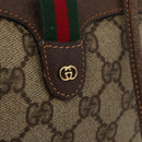 GUCCI GG Supreme Web Sherry Line Bag PVC Beige Gold 007 58 6112 Auth 176401-18