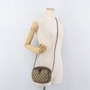 GUCCI GG Supreme Web Sherry Line Bag PVC Beige Gold 007 58 6112 Auth 176401-21