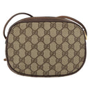 GUCCI GG Supreme Web Sherry Line Bag PVC Beige Gold 007 58 6112 Auth 176401-2