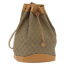 GUCCI GG Canvas Purse Shoulder Bag Beige Gold Auth 176405-1