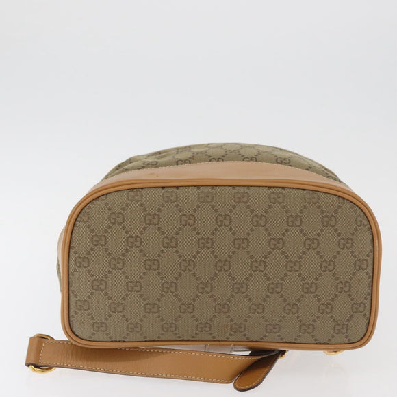 GUCCI GG Canvas Purse Shoulder Bag Beige Gold Auth 176405