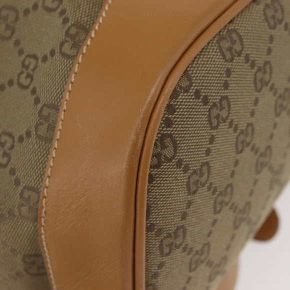 GUCCI GG Canvas Purse Shoulder Bag Beige Gold Auth 176405