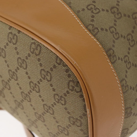 GUCCI GG Canvas Purse Shoulder Bag Beige Gold Auth 176405