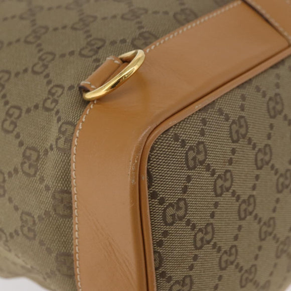 GUCCI GG Canvas Purse Shoulder Bag Beige Gold Auth 176405