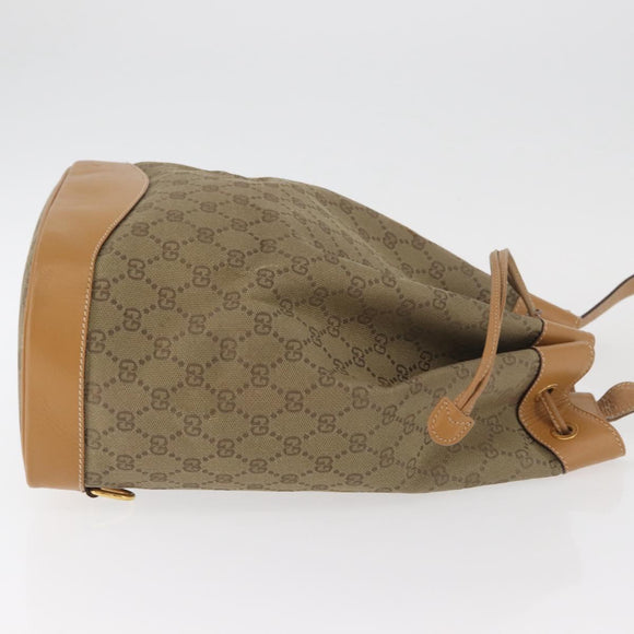 GUCCI GG Canvas Purse Shoulder Bag Beige Gold Auth 176405