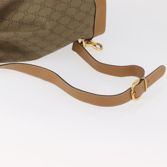 GUCCI GG Canvas Purse Shoulder Bag Beige Gold Auth 176405