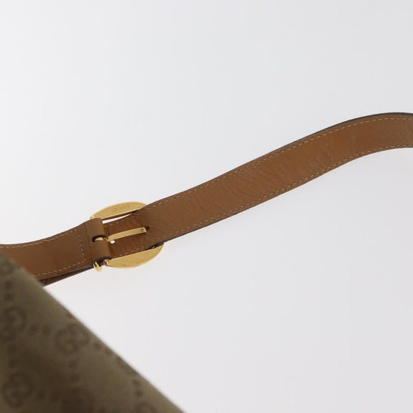 GUCCI GG Canvas Purse Shoulder Bag Beige Gold Auth 176405