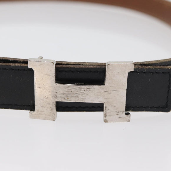 HERMES Constance Mini Belt Leather 39.4"" Black Auth 176406