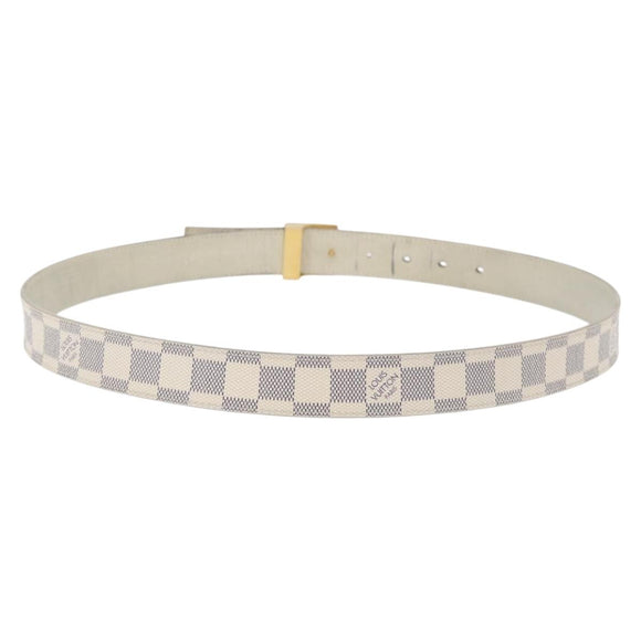 LOUIS VUITTON Damier Azur Ceinture Carre Belt 40.2"" M9678 LV Auth 176407
