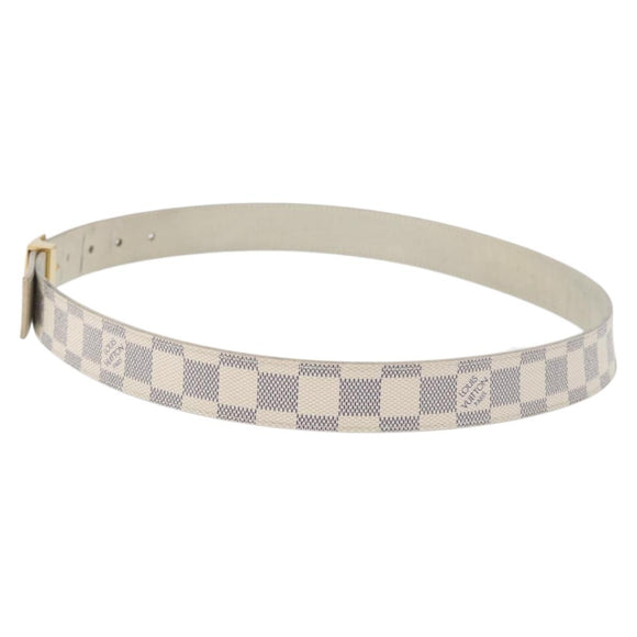LOUIS VUITTON Damier Azur Ceinture Carre Belt 40.2"" M9678 LV Auth 176407