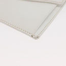 CHANEL Pouch Caviar Skin White Gold CC Auth 176409A-14