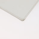 CHANEL Pouch Caviar Skin White Gold CC Auth 176409A-15