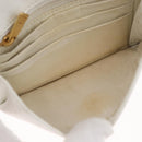 CHANEL Pouch Caviar Skin White Gold CC Auth 176409A-10