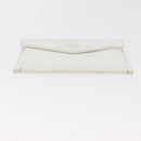 CHANEL Pouch Caviar Skin White Gold CC Auth 176409A-7