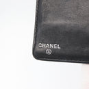 CHANEL Long Wallet Leather Black CC Auth 176410-14